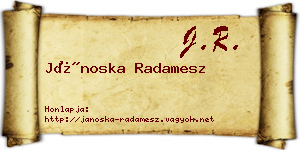 Jánoska Radamesz névjegykártya